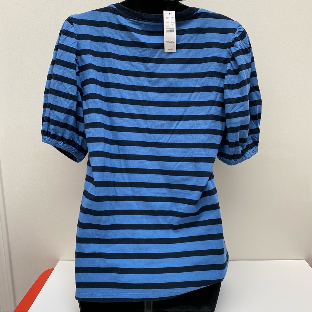 NWT J.Crew Striped Puff Sleeve T-Shirt - Picture 2 of 5